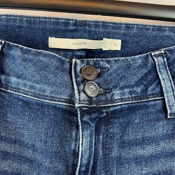 Hudson Jeans Collin Mid-Rise Skinny Jeans- Sea Floor - Size 32- NWT - Picture 3 of 11